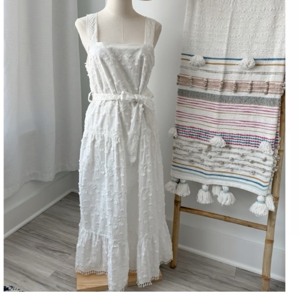 ZARA White Swiss Dot Lace Midi Dress 0881/346 SOLD OUT Rare Bridal Medium